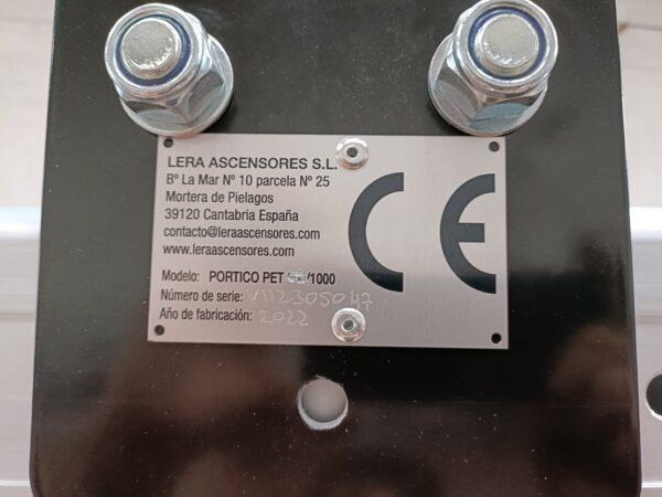 PET 1000 - GRÚA PÓRTICO DE ELEVACIÓN TEMPORAL DE ALUMINIO - Lera Ascensores